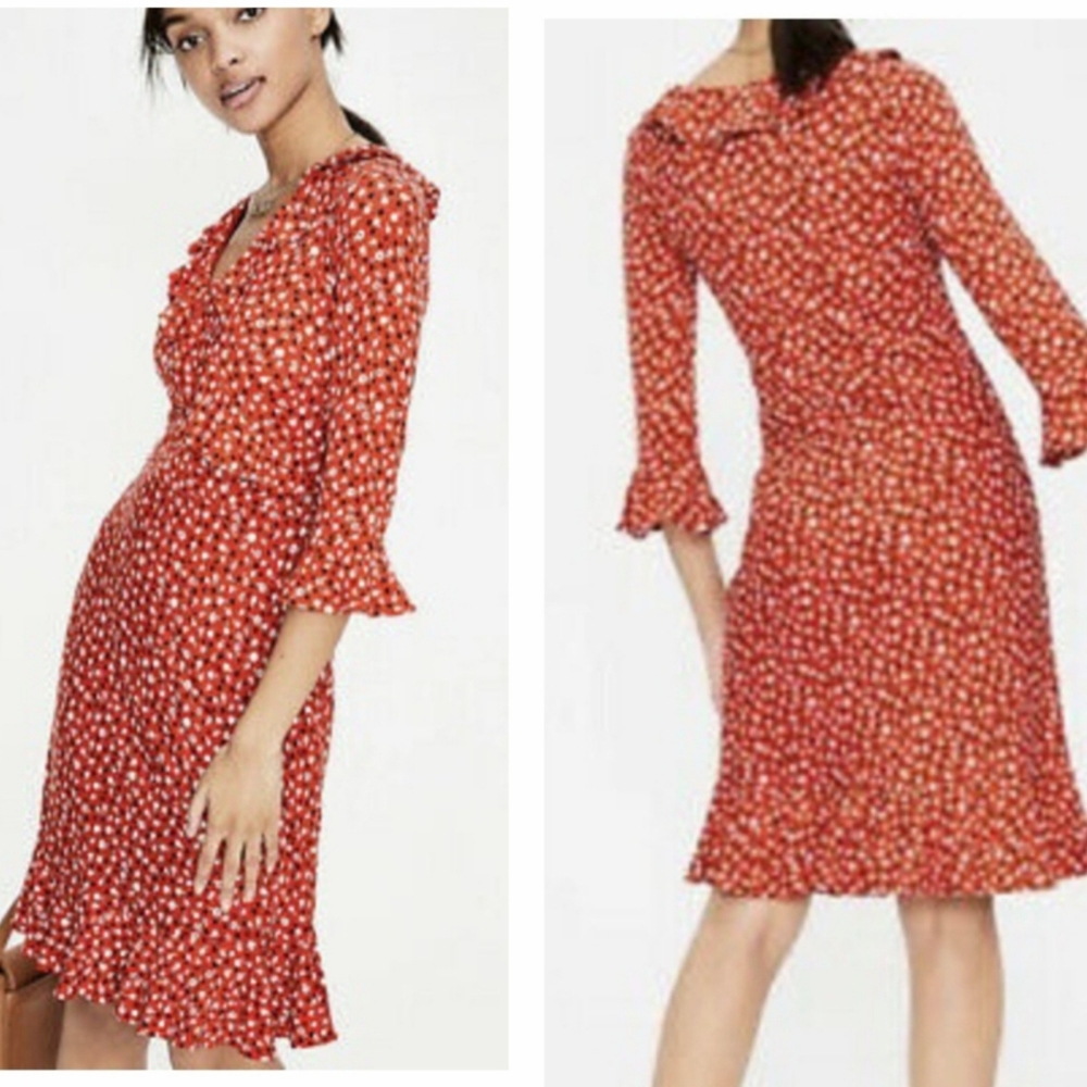 Boden Michaela Ruffle Stretch Jersey Floral Dress Women's Sz 8